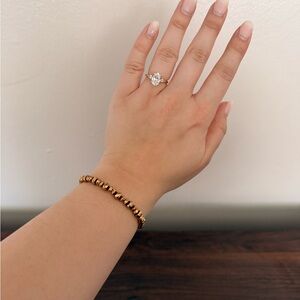 ALEX & ANI Gold Beaded Bangle Bracelet